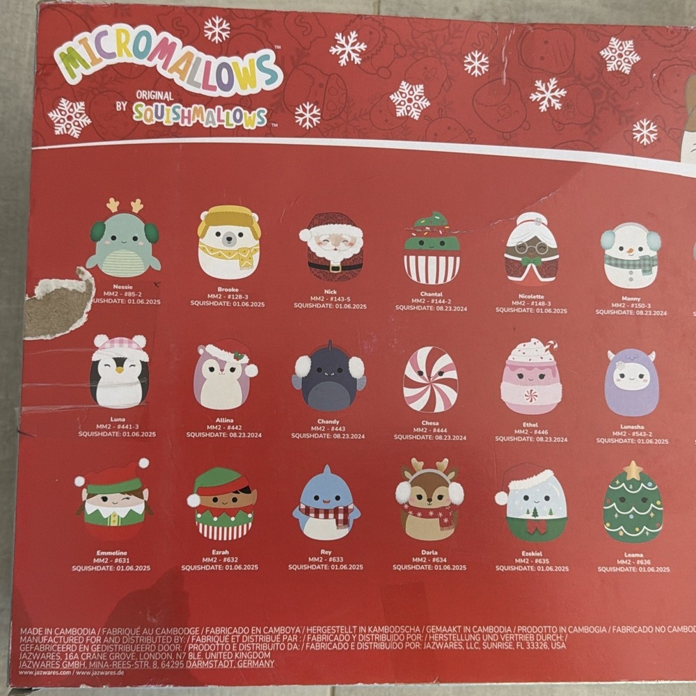 Micromallows 2.5" Squishmallows Holiday Advent Calendar Plush - 24pk Box Damage - Picture 11 of 13